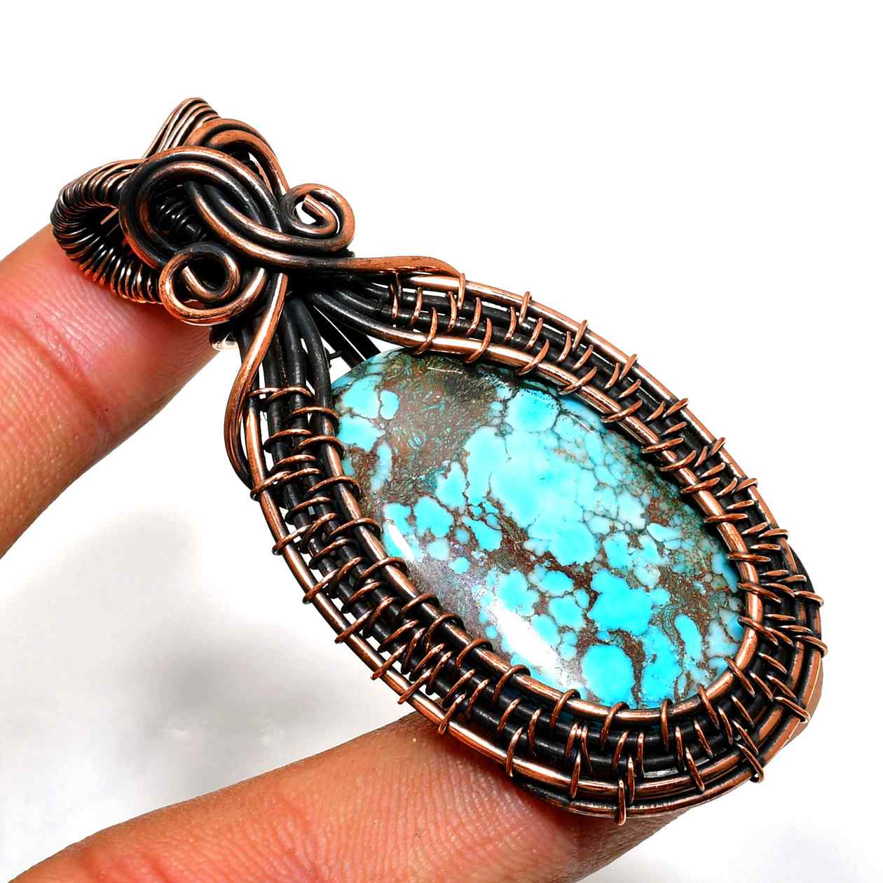 Serenity’s Shield – Turquoise Copper Pendant