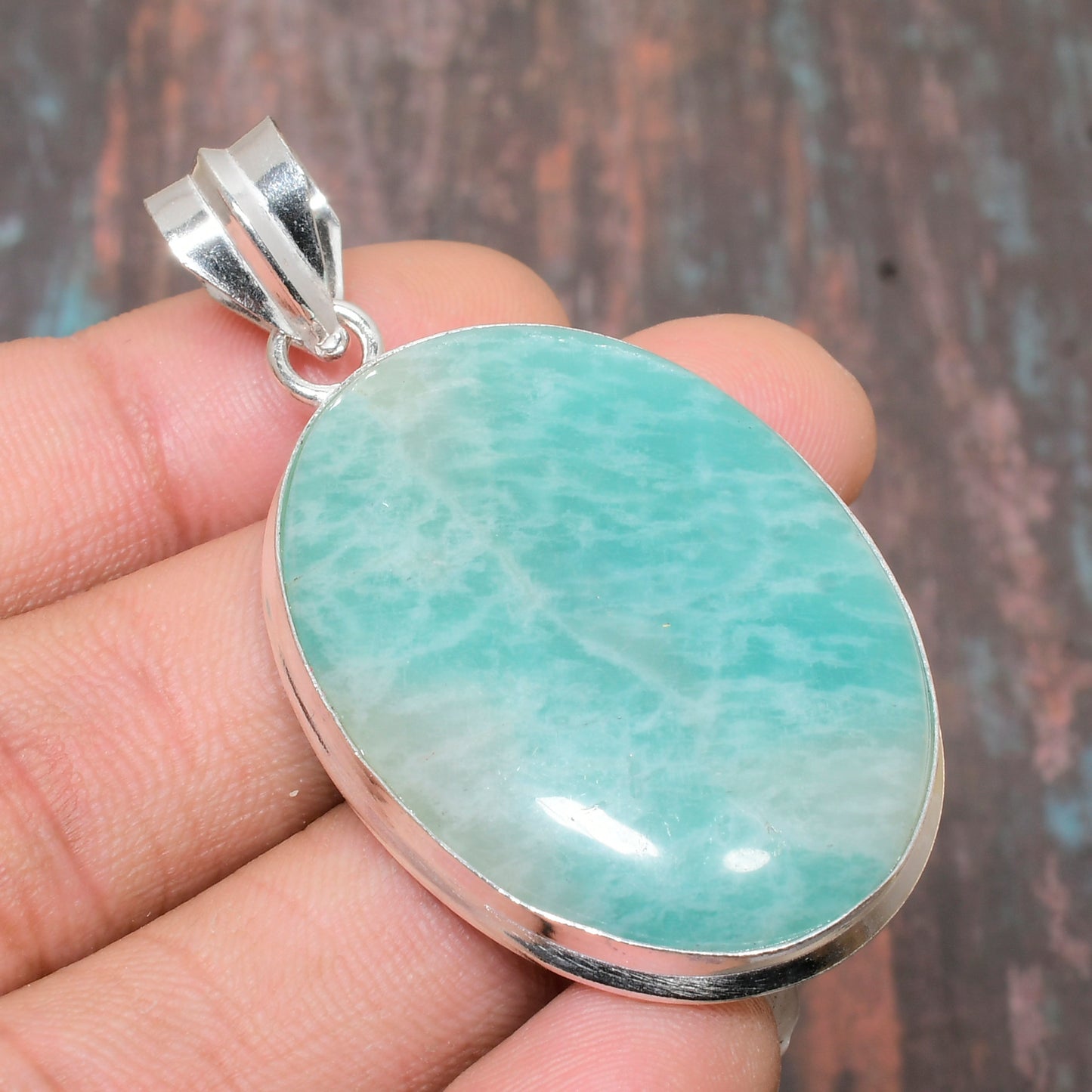 Mountain Whisper – Amazonite & Sterling Silver Pendant