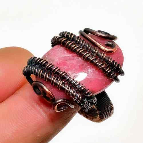 Heartfire Harmony – Rhodochrosite Copper Ring