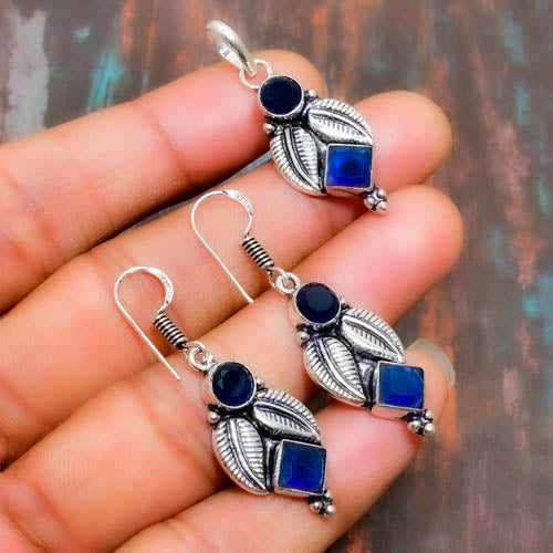 Azure Leaf – Lapis Lazuli Silver Earrings