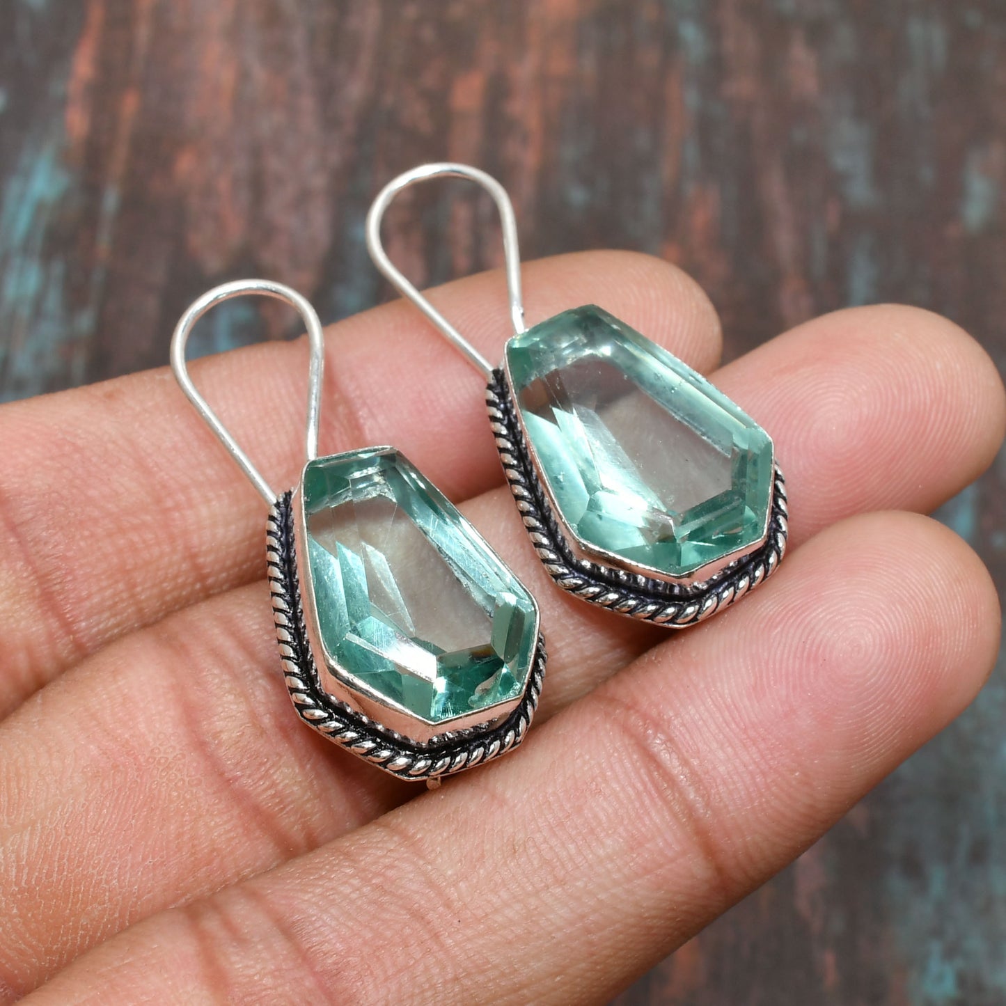 Azure Serenity – Aquamarine Sterling Silver Earrings