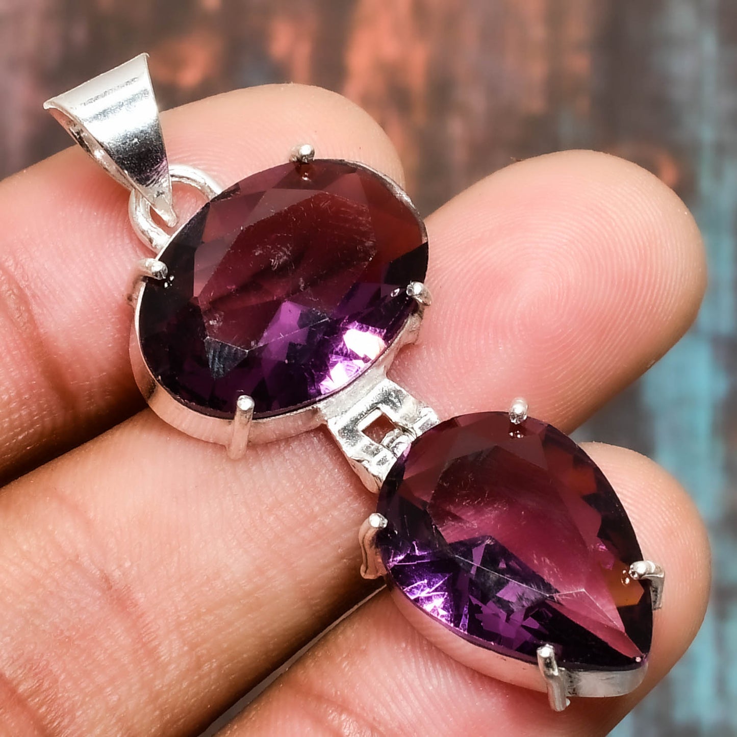 Serenity Duo – Silver Amethyst Pendant