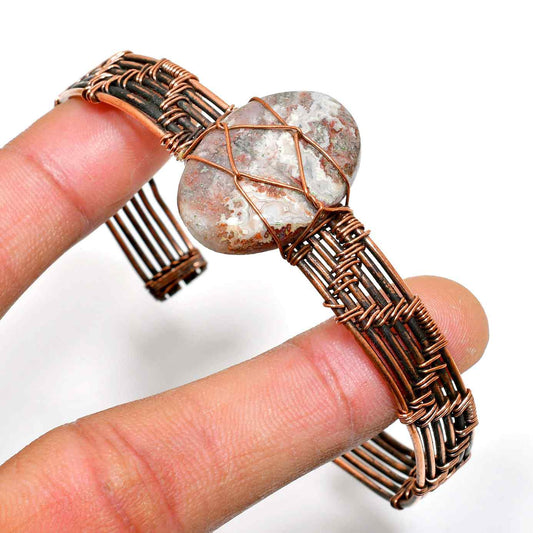 Gaia’s Embrace – Copper-Wrapped Agate Cuff