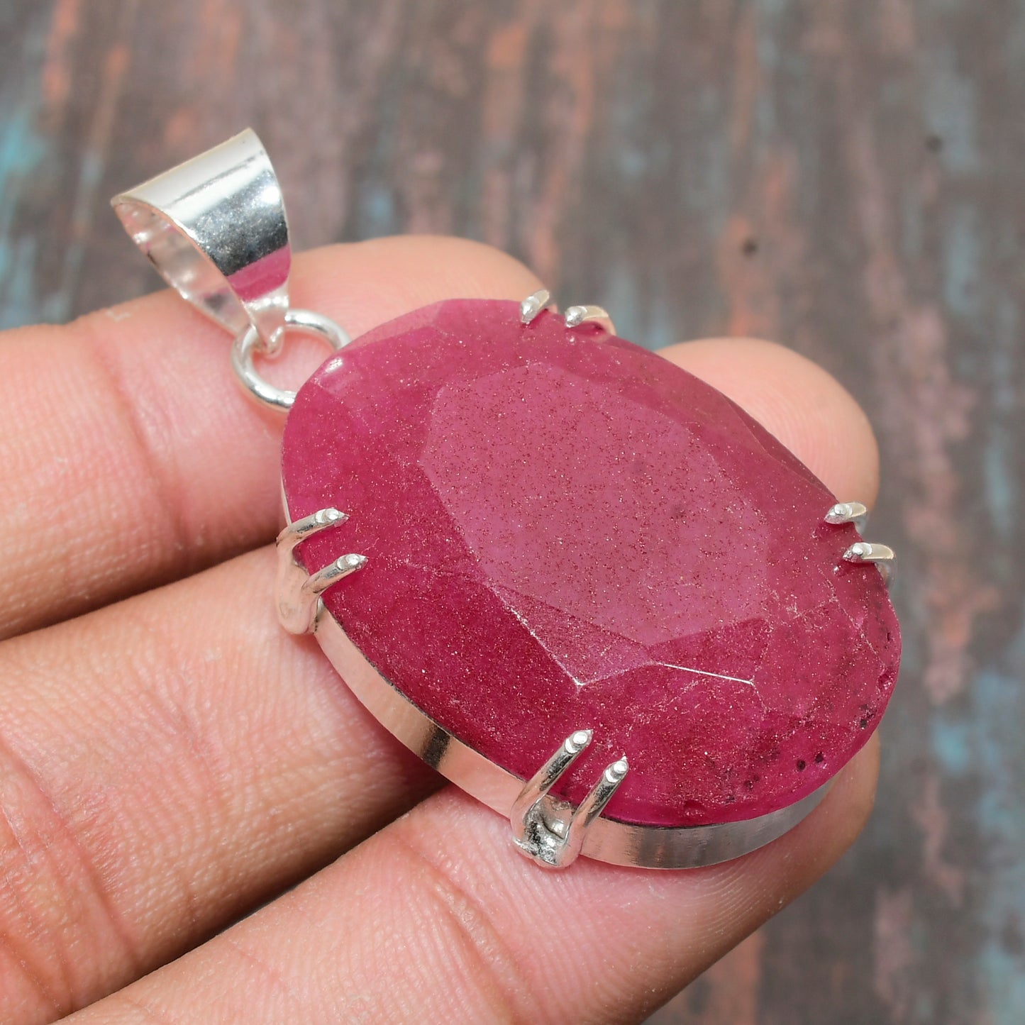Ruby Radiance – Sterling Silver Ruby Pendant
