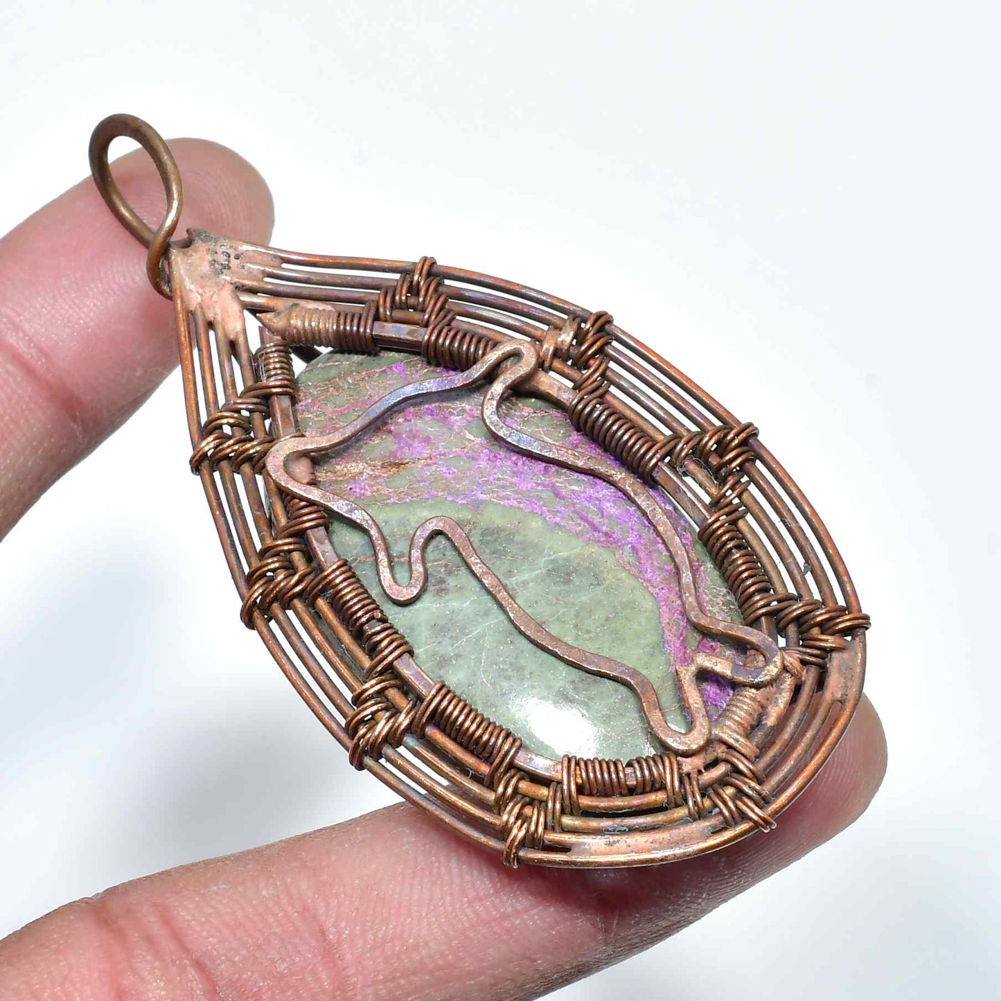 Ember’s Essence – Oxidized Copper Gemstone Pendant