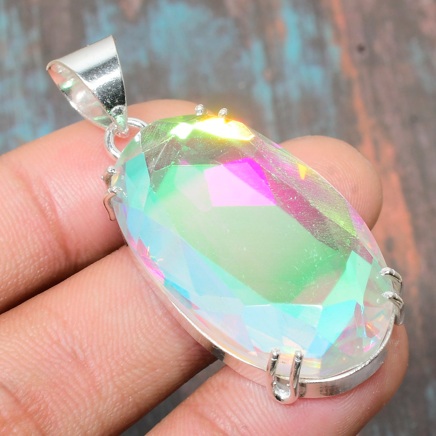 Seraphina’s Glow – Sterling Silver Opal Pendant