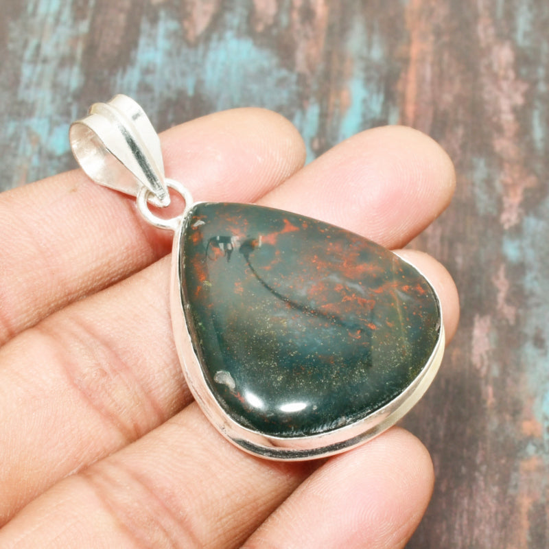 Gaia’s Pulse – Bloodstone Sterling Silver Pendant