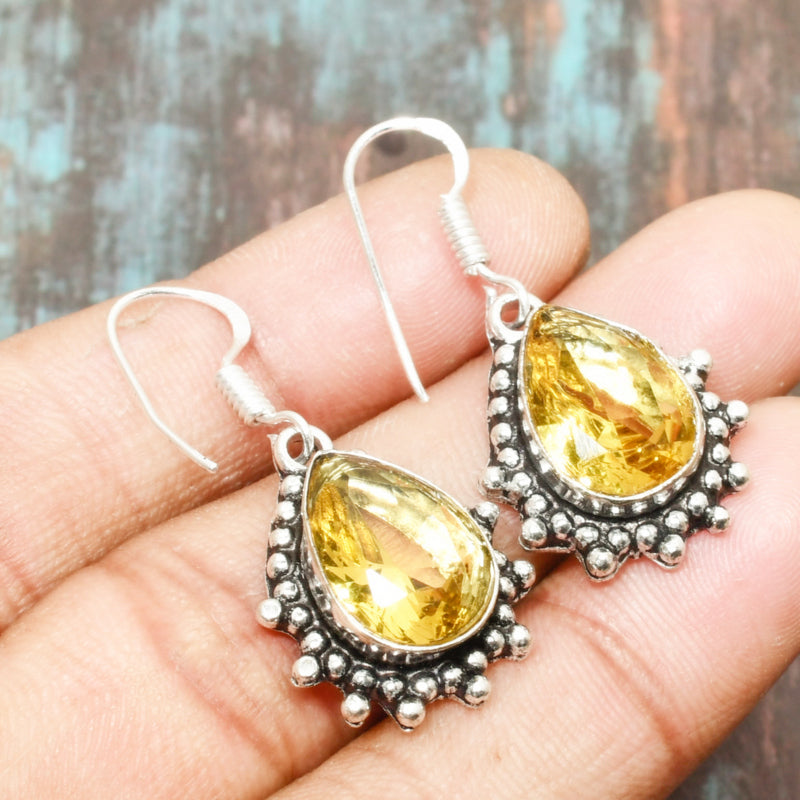 Sunlit Serenade – Citrine & Silver Earrings