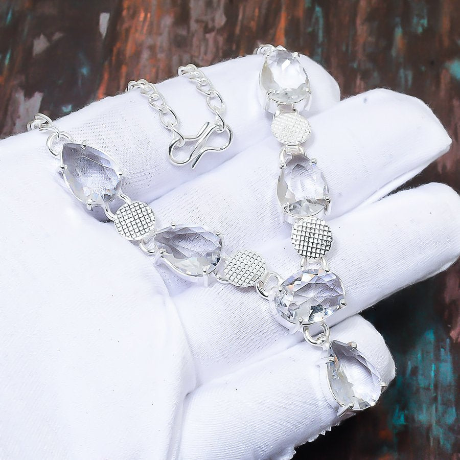 Crystal Clarity – Clear Quartz Silver Bracelet