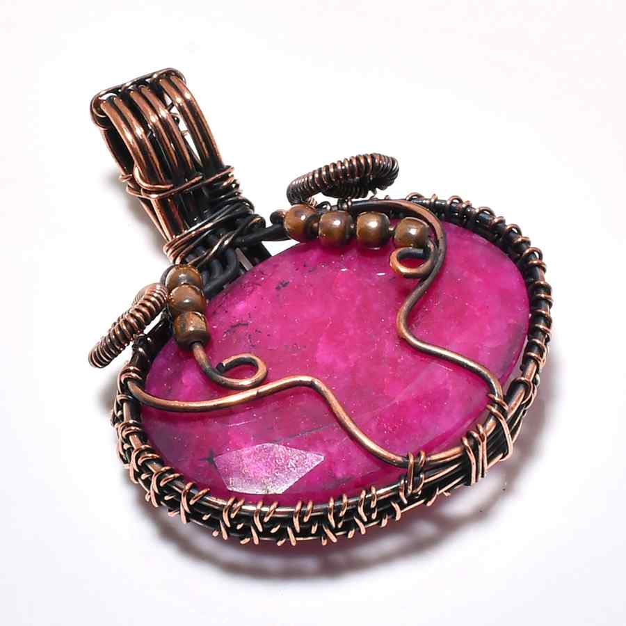 Scarlet Ember – Ruby & Copper Pendant