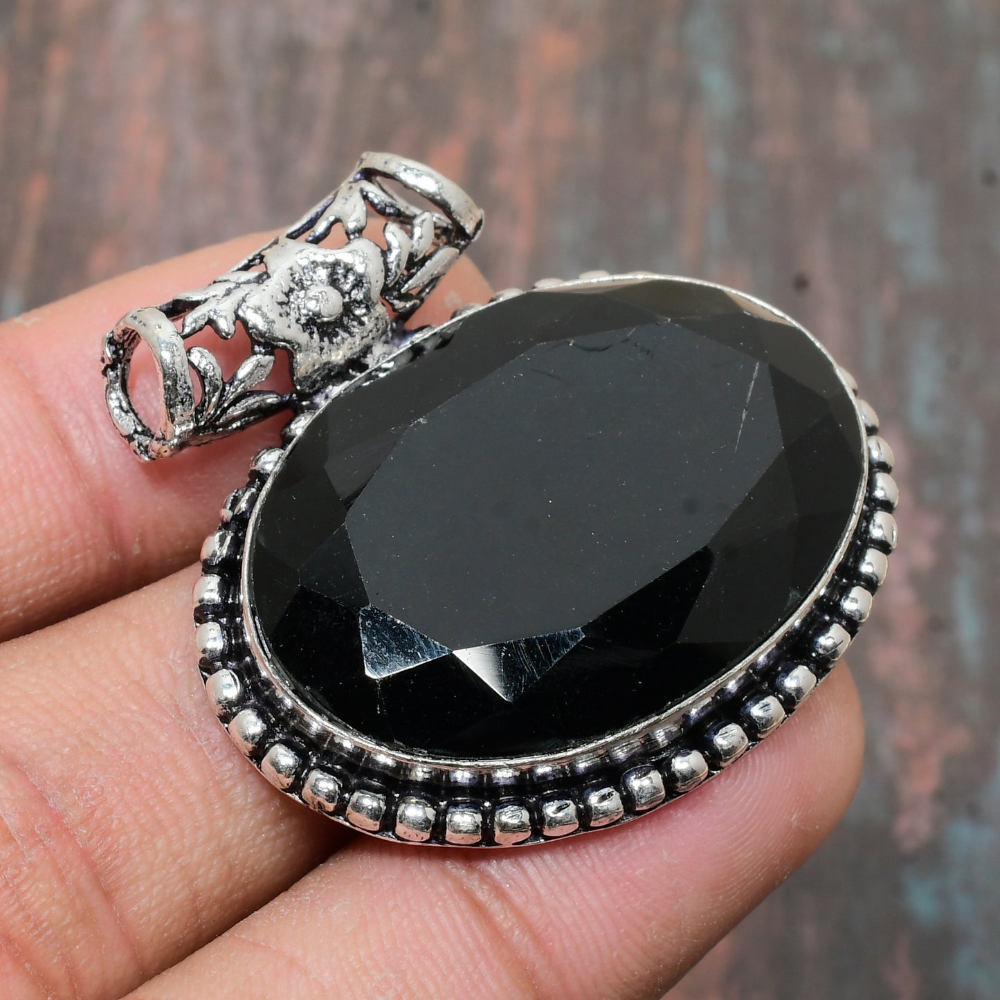 Midnight Guardian – Black Onyx Silver Pendant