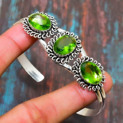 Renewal’s Grace – Sterling Silver Peridot Cuff
