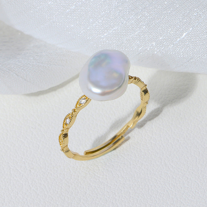 Grace Baroque Pearl Ring - 925 Sterling Silver