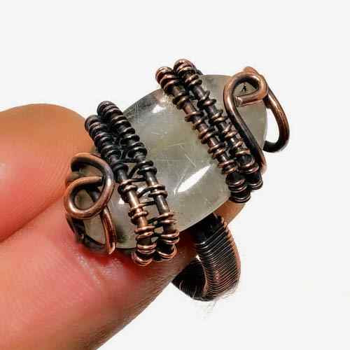 Luna’s Harmony – Copper-Wrapped Moonstone Ring