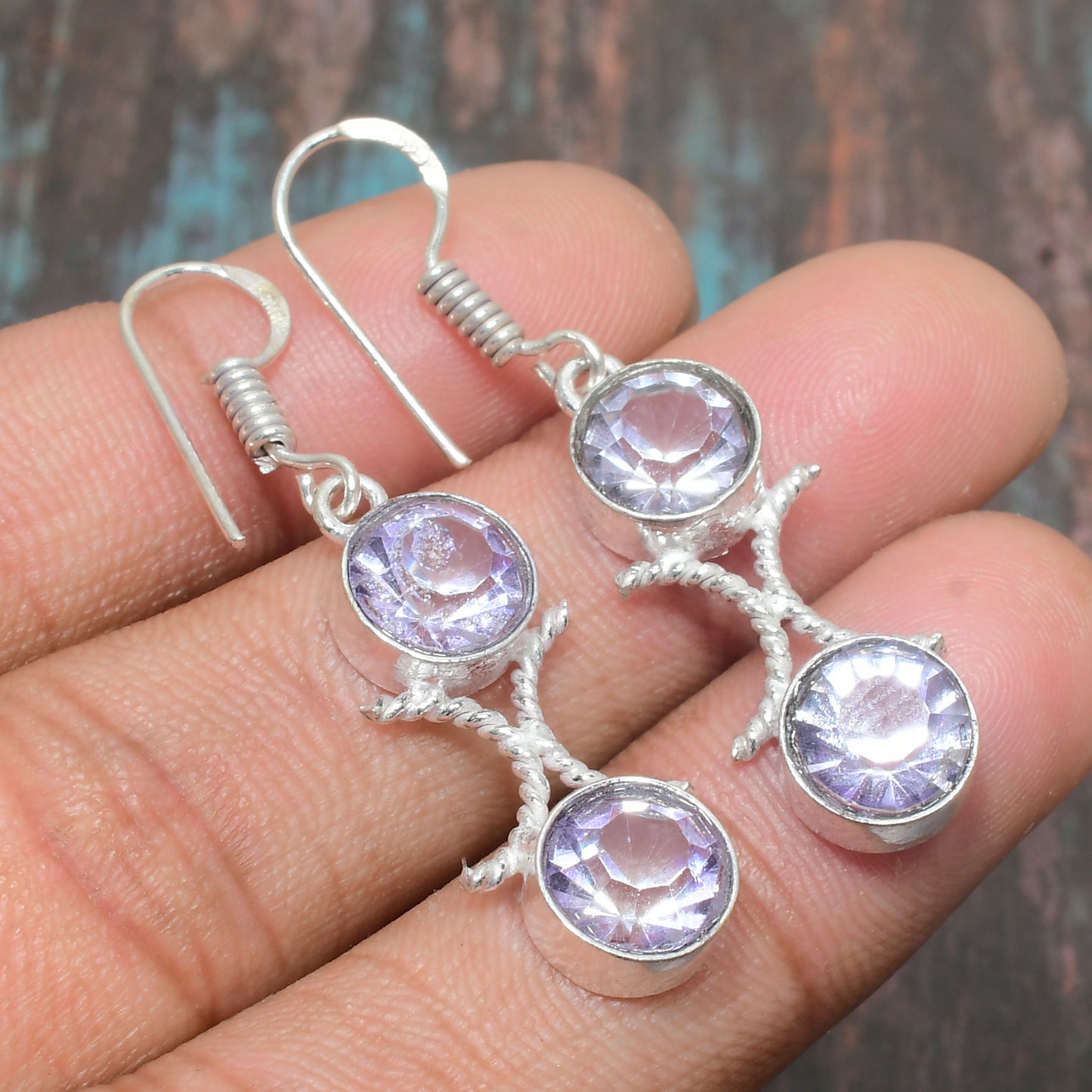 Serenity Vine – Sterling Silver Amethyst Earrings