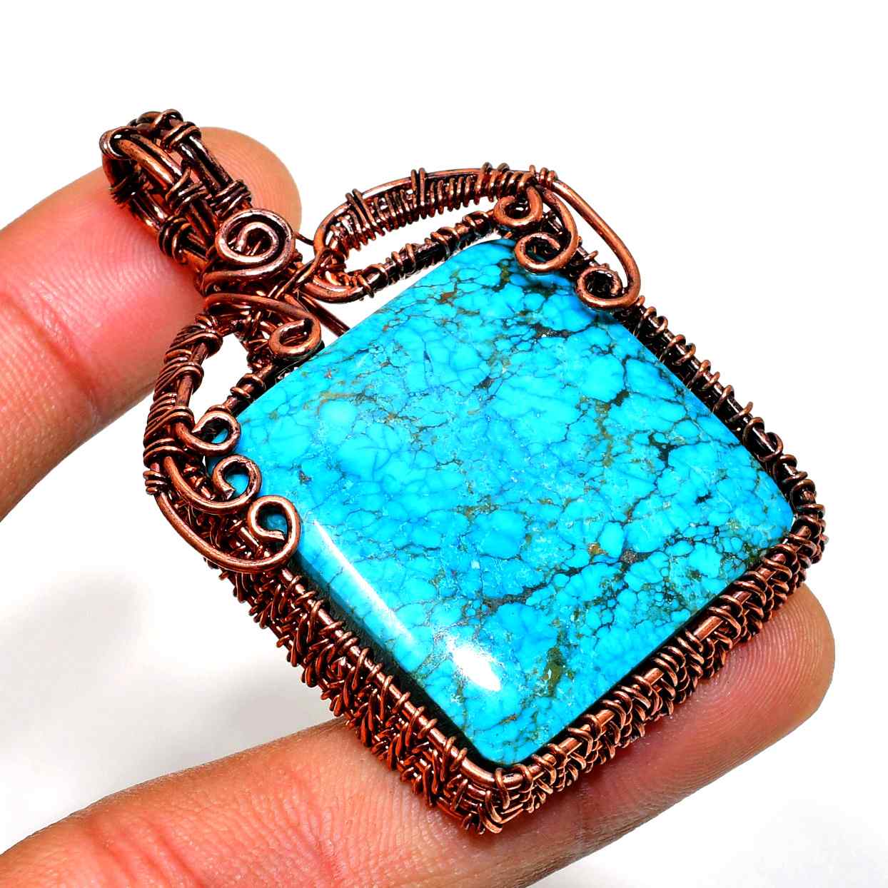 Azure Harmony – Turquoise Copper Pendant