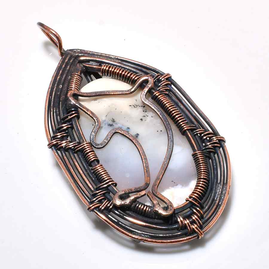 Ocean’s Whisper – Sea Glass & Copper Pendant