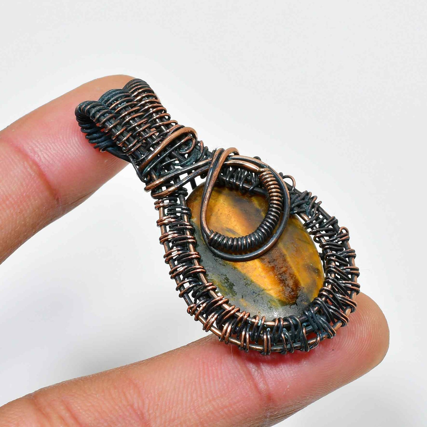 Orion’s Shield – Tiger’s Eye Copper Pendant