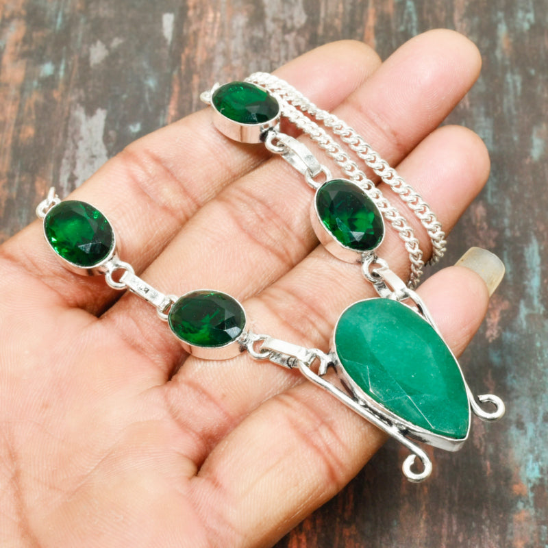 Emerald Reverie – Sterling Silver Necklace