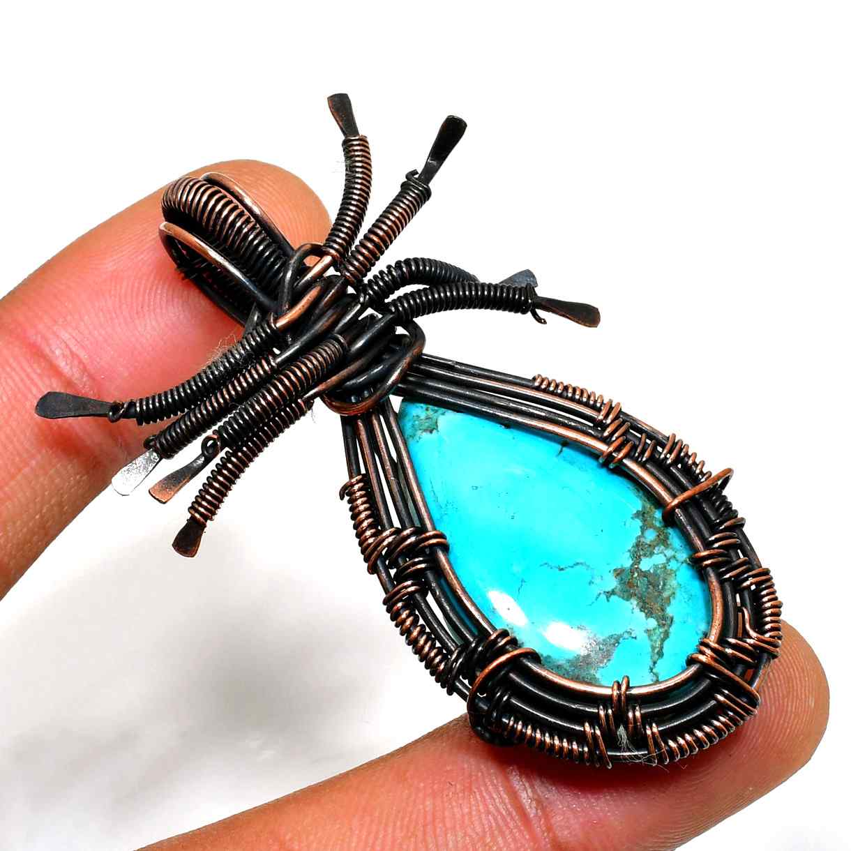 Tranquil Tear – Turquoise Copper Pendant