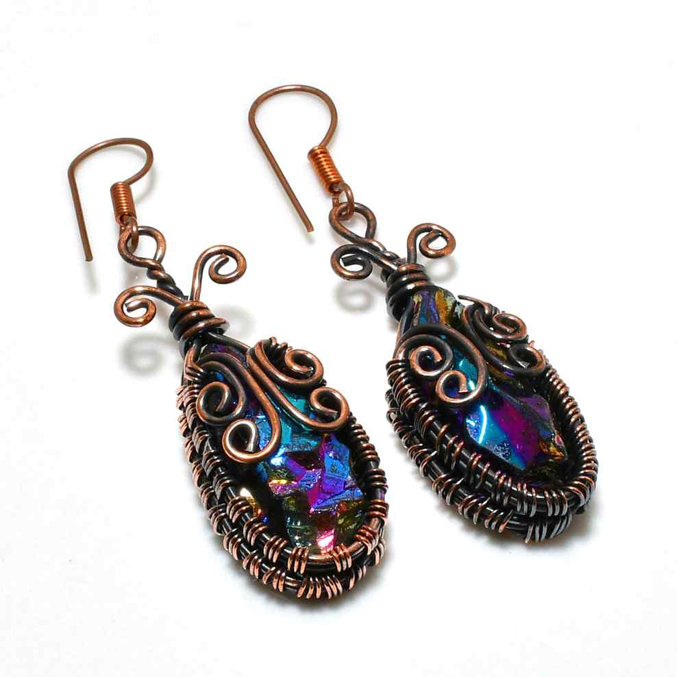 Luna’s Aurora – Iridescent Copper Earrings