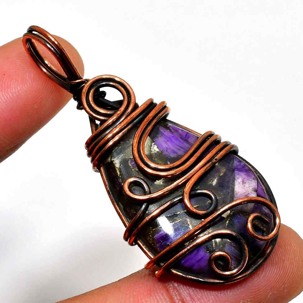 Ezra’s Veil – Oxidized Copper Amethyst Pendant