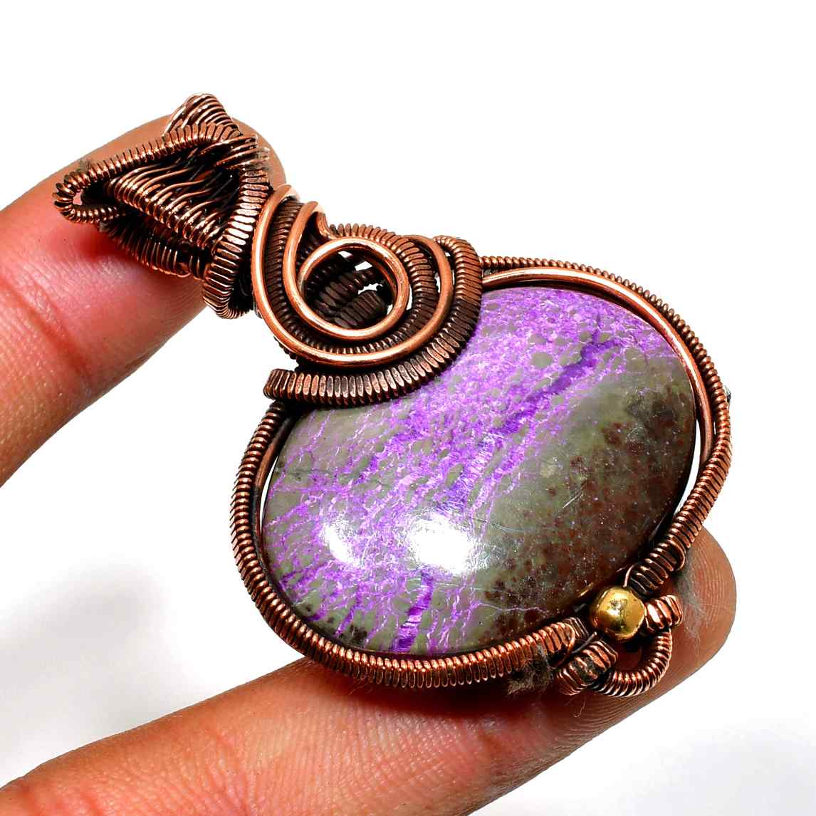 Mystic Harmony – Amethyst Copper Pendant