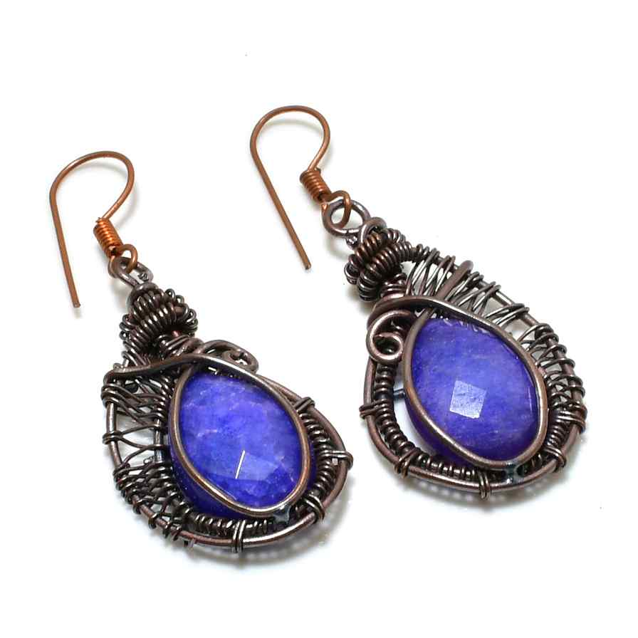 Spirit’s Embrace – Amethyst Copper Earrings