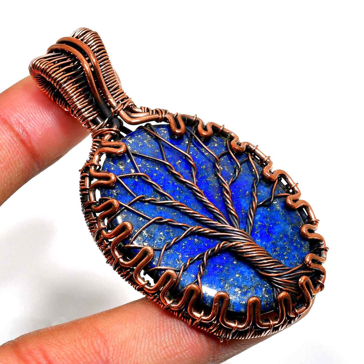 Gaia’s Tree – Lapis Lazuli Copper Pendant