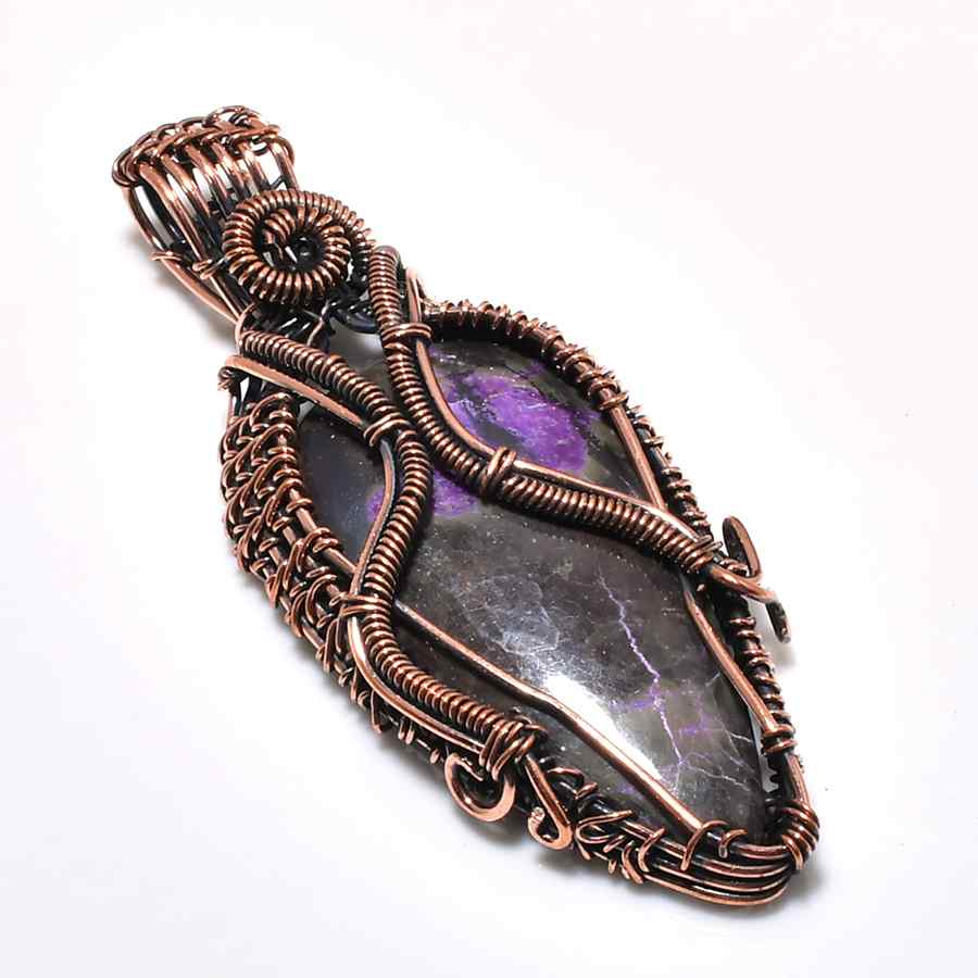 Ezra’s Veil – Amethyst & Oxidized Copper Pendant