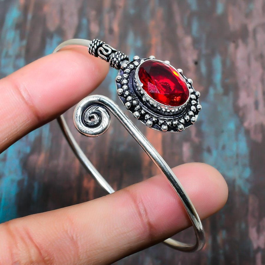 Ember’s Embrace – Sterling Silver Ruby Bracelet