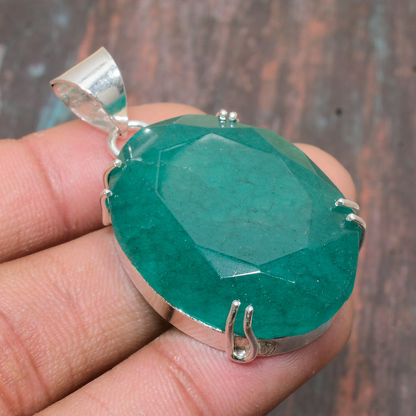 Ocean’s Embrace – Amazonite & Silver Pendant