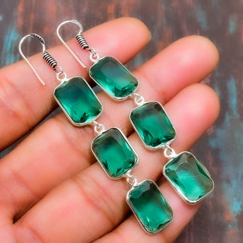 Verdant Whisper – Emerald Drop Earrings