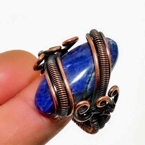 Selene’s Veil – Lapis Lazuli Copper Ring