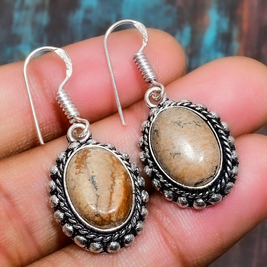 Gaia’s Embrace – Sterling Silver Stone Earrings