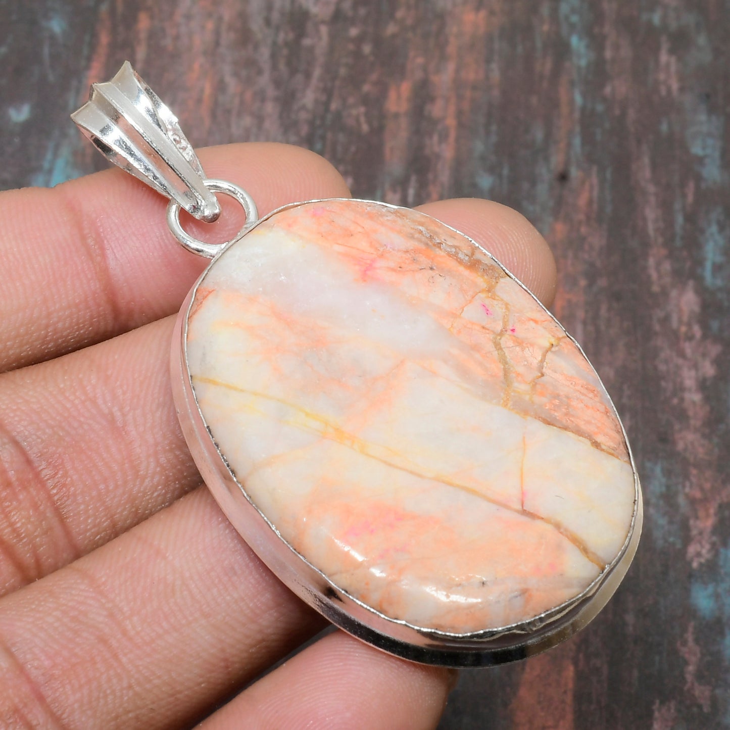 Aurora’s Embrace – Handcrafted Silver Opal Pendant