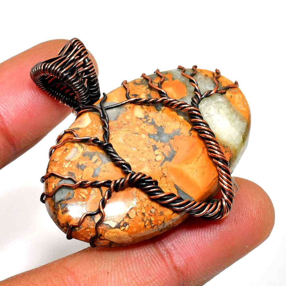 Earth’s Embrace – Jasper & Copper Tree Pendant