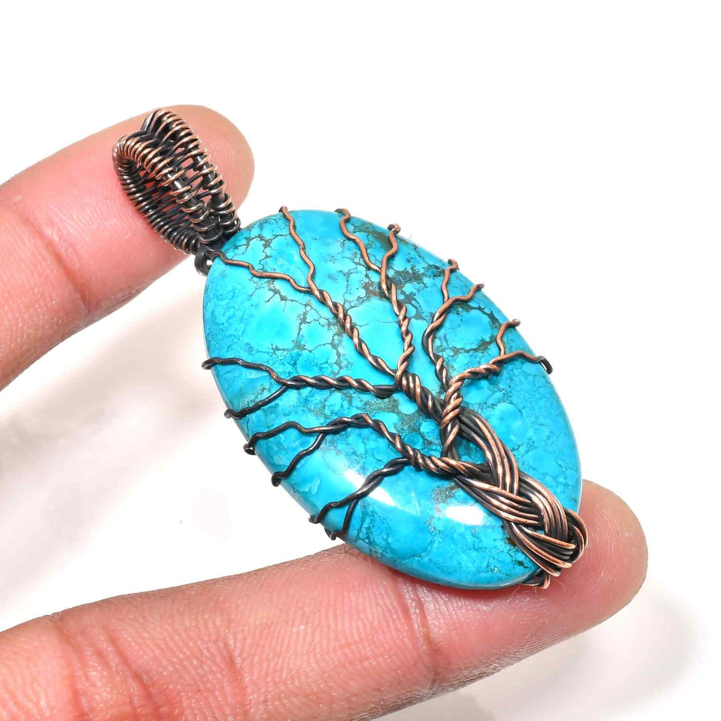Gaia’s Harmony – Turquoise Copper Pendant