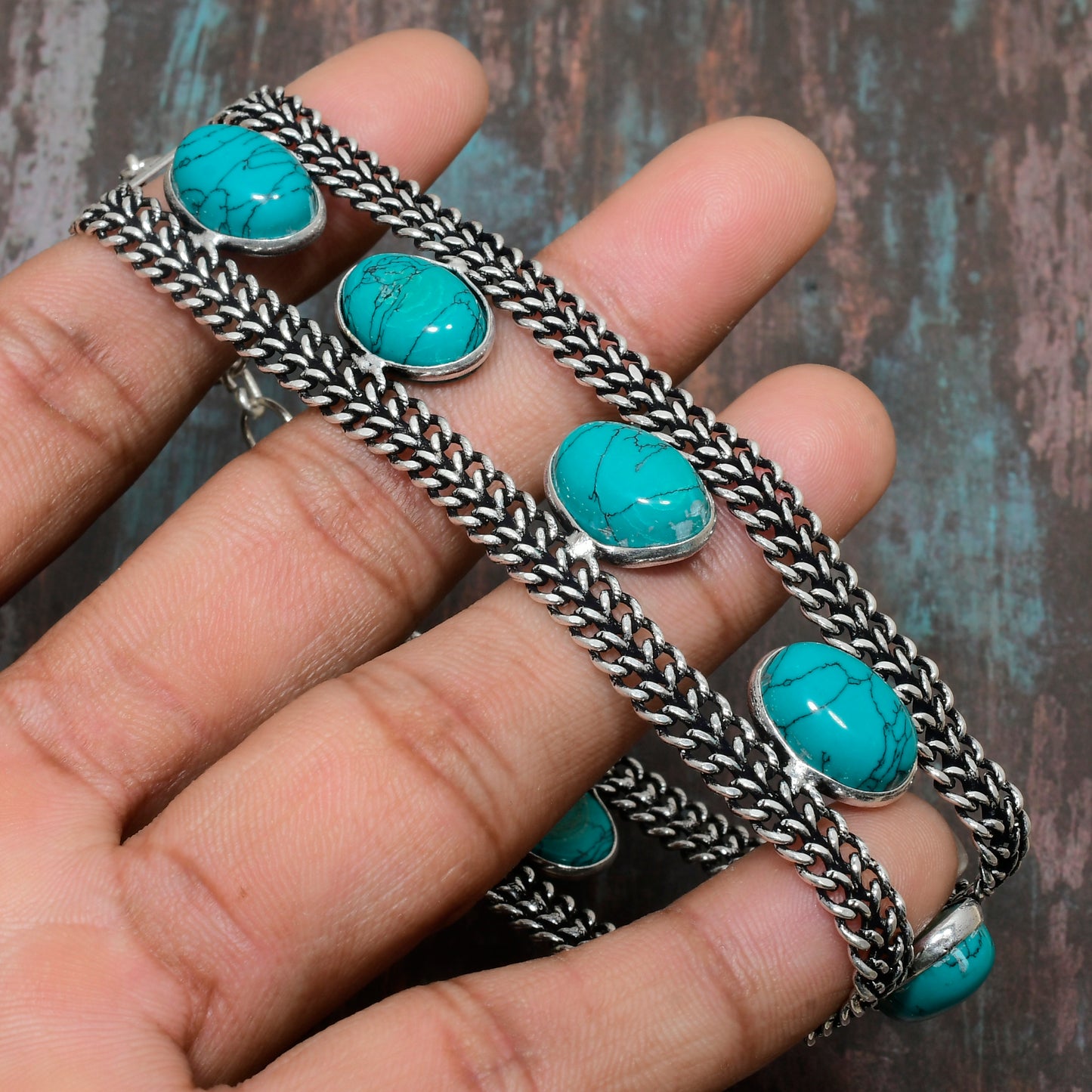 Azura’s Tranquility – Turquoise Silver Bracelet