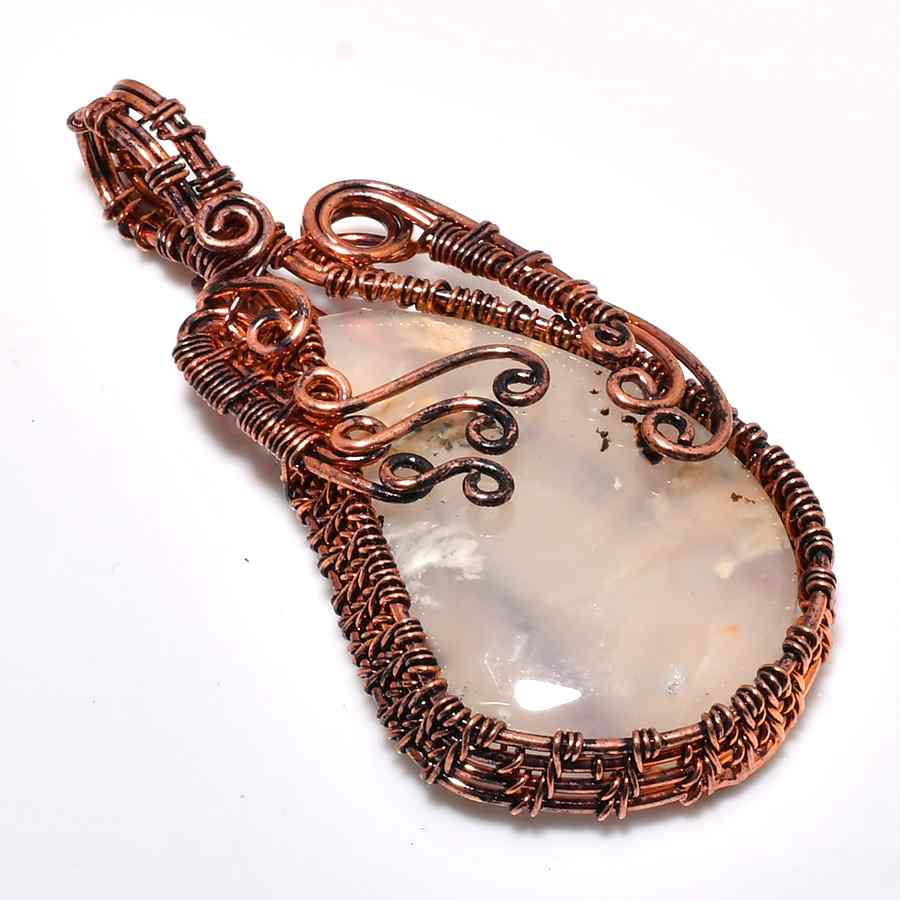 Ezra’s Veil – Clear Quartz Copper Pendant