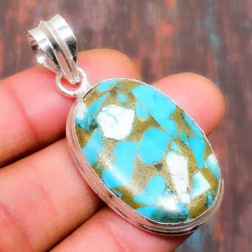 Tranquil Tide – Sterling Silver Turquoise Pendant