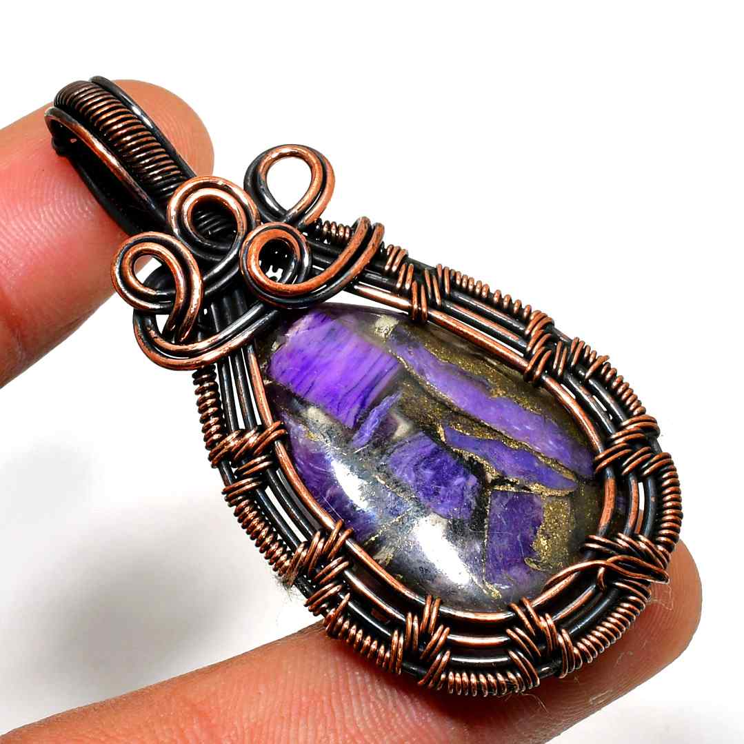 Ezra’s Veil – Oxidized Copper Amethyst Pendant