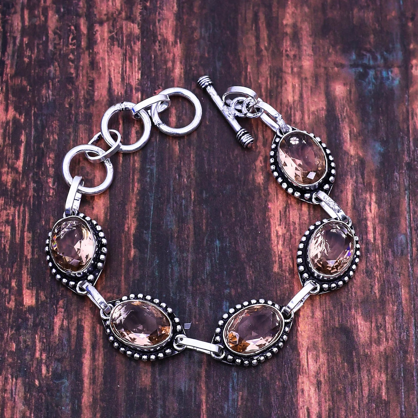 Rosé Whispers – Rose Quartz & Sterling Silver Bracelet