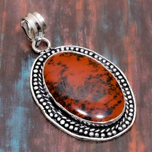 Earthen Embrace – Jasper & Silver Filigree Pendant
