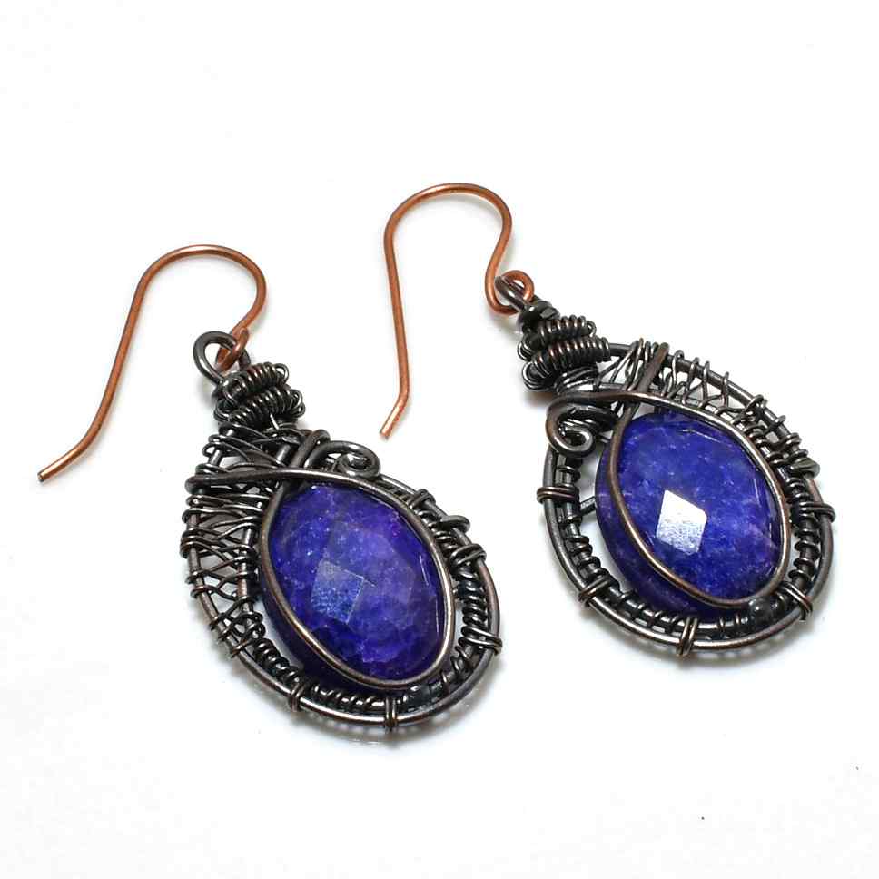 Mystic Oracle – Lapis Lazuli Copper Earrings