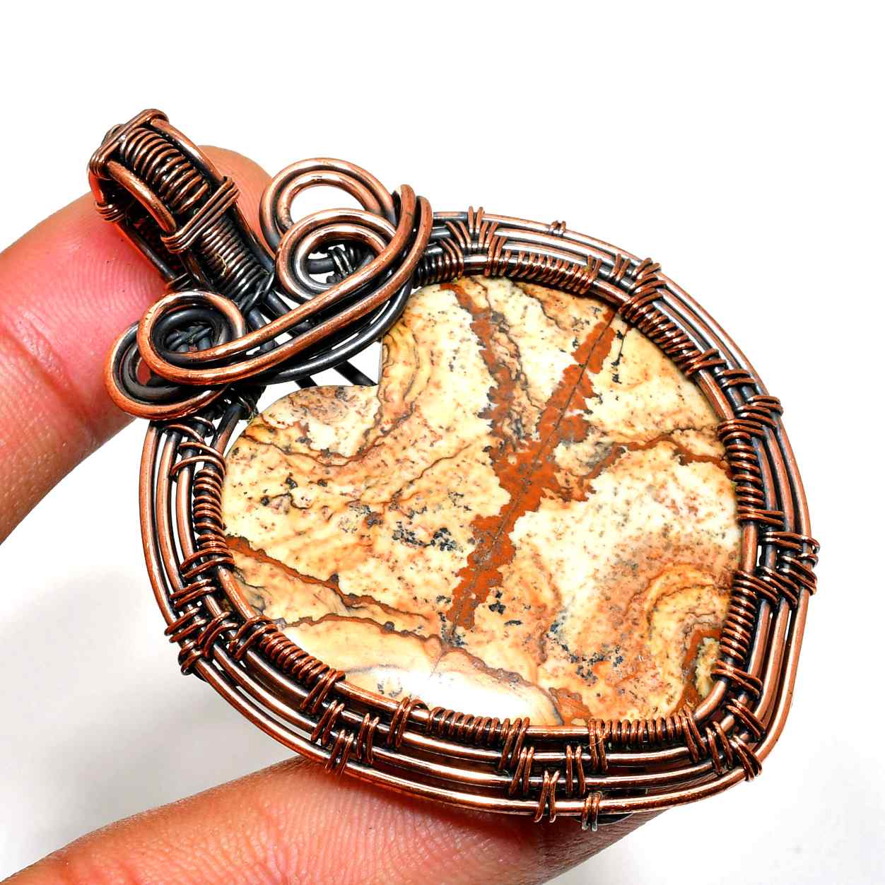 Terra’s Heart – Jasper & Copper Pendant