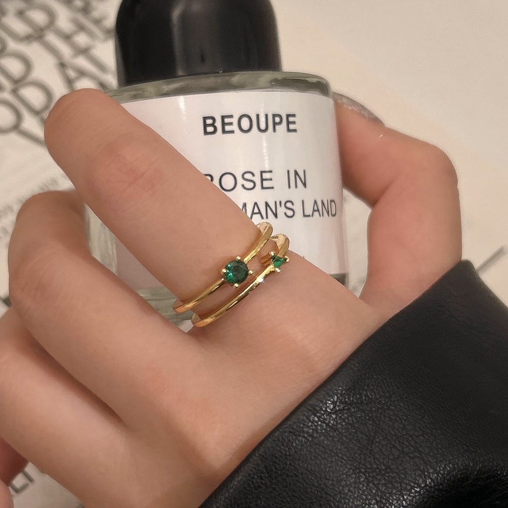 Slytherin Elixir Diamond-Studded Open Ring for Women