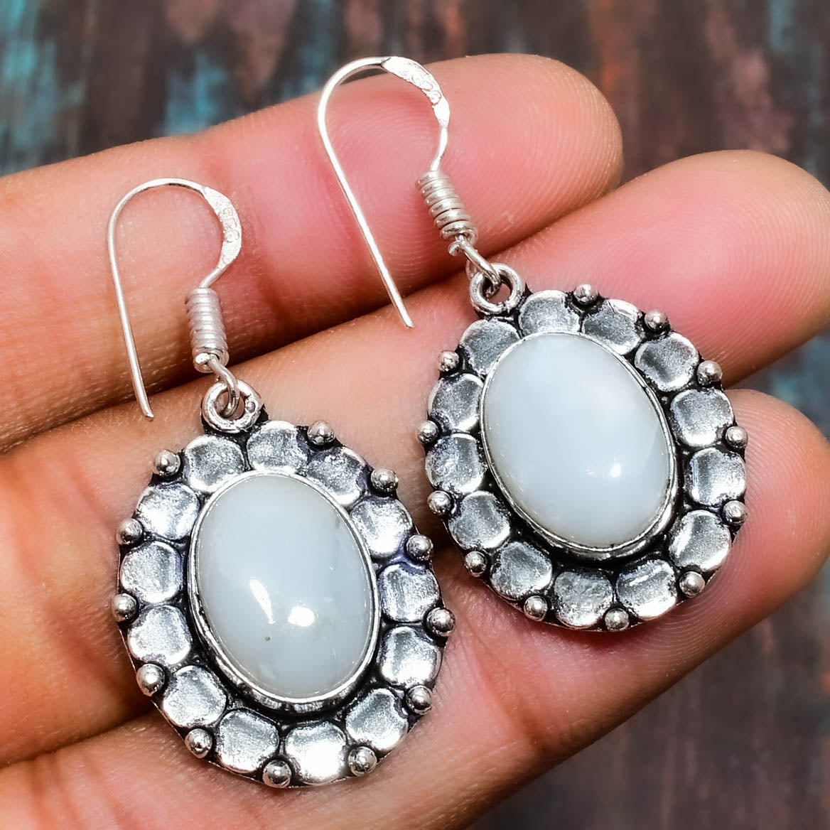 Luna’s Whisper – Silver Moonstone Earrings