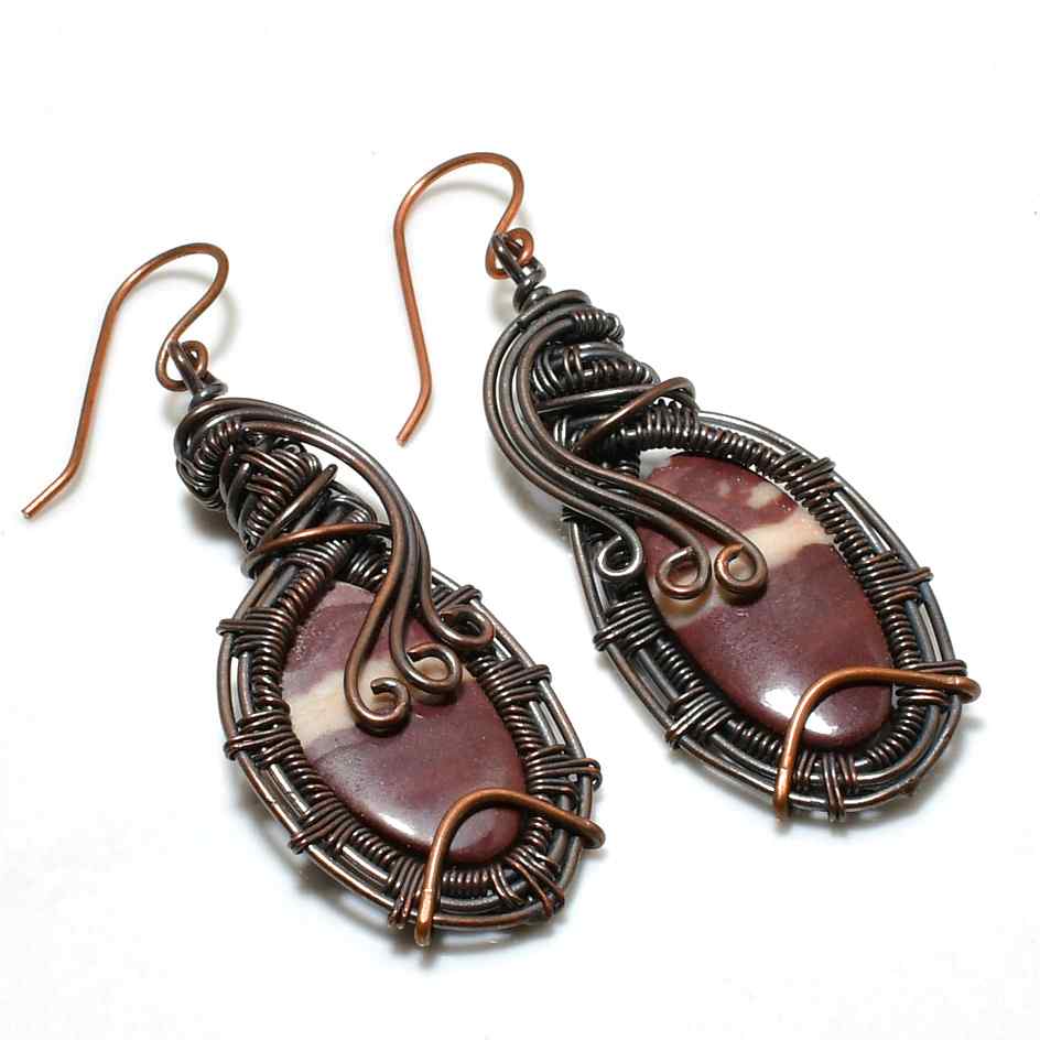Ember’s Grace – Jasper & Antique Copper Earrings