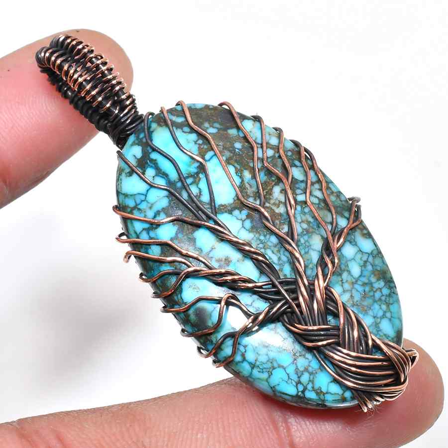 Gaia’s Arbor – Turquoise Copper Pendant